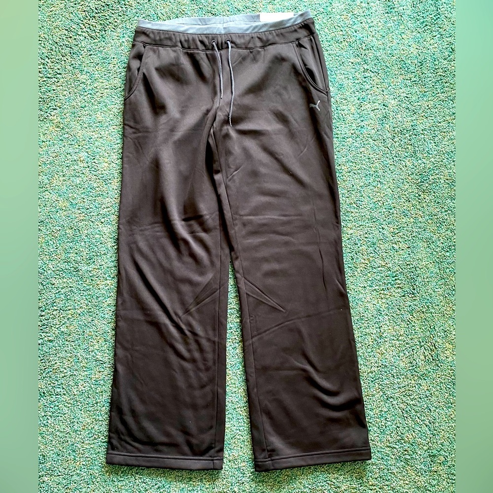PUMA XL Loose-fit Fleece Gym Pants in Black-Turbulence